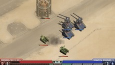 画像ギャラリー No.008のサムネイル画像 / 「機動戦士ガンダム 木馬の軌跡」，戦場や攻撃目標によって局地戦は「対艦戦」か「制圧戦」に突入。メガ粒子砲を撃てるコマンド「砲撃」も明らかに