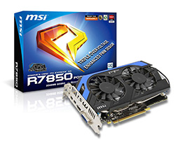 画像ギャラリー No.001のサムネイル画像 / TwinFrozr IVクーラー採用でコア950MHz仕様のMSI製HD 7850カード発売