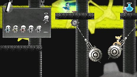 画像ギャラリー No.005のサムネイル画像 / 「Dokuro」,体験版第2弾「ステージ2」が本日配信。テケテケ動く可愛い主人公と一緒に,手強さを増す骨太ギミックに挑戦しよう
