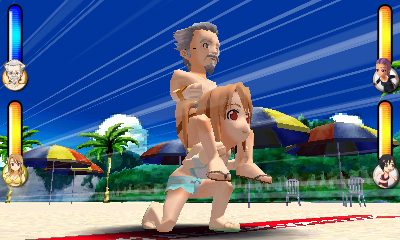 画像ギャラリー No.016のサムネイル画像 / 3DS用ダウンロードソフト「おきらくビーチバレー3D」が8月8日配信。「おきらく家族」が常夏のビーチで最強を目指す