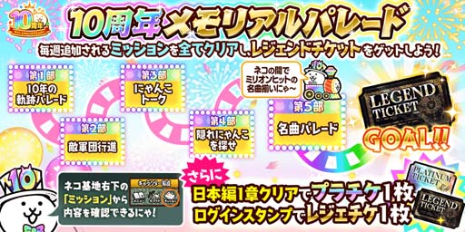 画像ギャラリー No.003のサムネイル画像 / 「にゃんこ大戦争」10周年記念,ネコカン1000個以上が必ず当たる「にゃんこスロット」開催中