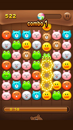画像ギャラリー No.005のサムネイル画像 / 「LINE」のキャラクター達がブロックになって登場! スマートフォン向けパズルゲーム「LINE POP」を紹介する「(ほぼ)日刊スマホゲーム通信」第125回