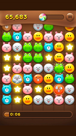 画像ギャラリー No.007のサムネイル画像 / 「LINE」のキャラクター達がブロックになって登場! スマートフォン向けパズルゲーム「LINE POP」を紹介する「(ほぼ)日刊スマホゲーム通信」第125回
