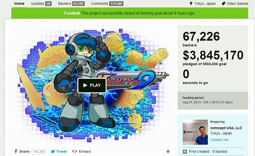 画像ギャラリー No.003のサムネイル画像 / 稲船敬二氏の新作「Mighty No.9」が,Kickstarterで400万ドル以上の資金調達に成功。公開されていたすべてのストレッチゴールを達成