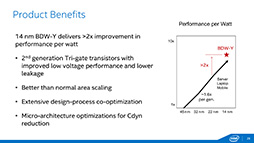 画像ギャラリー No.006のサムネイル画像 / Intel,14nmプロセス世代で製造される次期モバイルCPU「Core M」の概要を発表。2015年のCore Mタブレットは厚さ9mm未満でファンレスに
