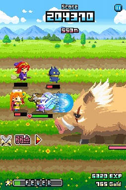 画像ギャラリー No.005のサムネイル画像 / 「LINE らんらん勇者」が配信開始。テンポよく敵を倒して姫を救出しよう