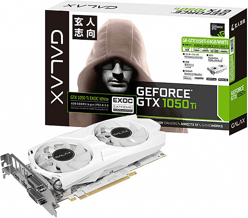 画像ギャラリー No.001のサムネイル画像 / 玄人志向，GALAKUROシリーズの白いGTX 1050 Tiカードを発売。Low Profile仕様の白いGT 1030カードも