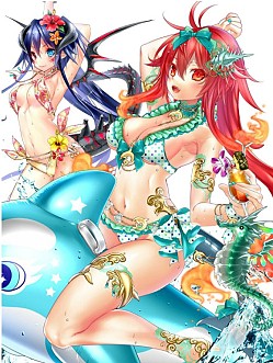画像ギャラリー No.004のサムネイル画像 / 「神装!!ヴァルキリーカード」,限定水着コスチュームガチャを実施。30日まで