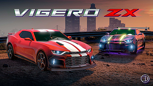画像ギャラリー No.001のサムネイル画像 / 「GTAオンライン」,新たなマッスルカーとして“デクラス ヴィゲーロ ZX”が仲間入り。スプランクとeコーラの対決では,緑色の特大サングラス登場