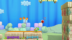 画像ギャラリー No.008のサムネイル画像 / 毛糸を集めて仲間を救うWii U「ヨッシー ウールワールド」は，“ヨッシーゲーム”初の2人同時プレイに対応