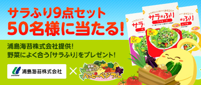 画像ギャラリー No.001のサムネイル画像 / 「ハッピーベジフル」,サラダ用の粉末調味料「サラふり」が当たるキャンペーン