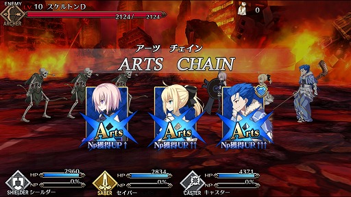 画像ギャラリー No.006のサムネイル画像 / 「Fate/Grand Order」,戦闘システムの詳細が明らかに。同じカードの絵柄やコマンドを揃えて攻撃を繰り出す「コマンドオーダーバトル」を紹介