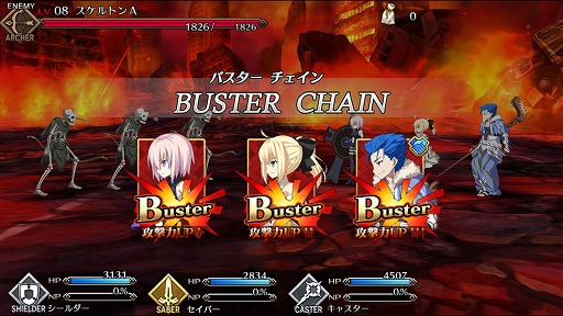 画像ギャラリー No.007のサムネイル画像 / 「Fate/Grand Order」,戦闘システムの詳細が明らかに。同じカードの絵柄やコマンドを揃えて攻撃を繰り出す「コマンドオーダーバトル」を紹介