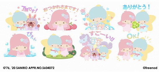 画像ギャラリー No.003のサムネイル画像 / 「LINE ポコポコ」,リトルツインスターズとのコラボを記念した限定LINEスタンプが無料配信