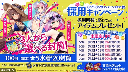 画像ギャラリー No.007のサムネイル画像 / 「かんぱに☆ガールズ」,水着姿のルネ,リーリア,エルミナなどが登場。さまざまなキャンペーンも実施中