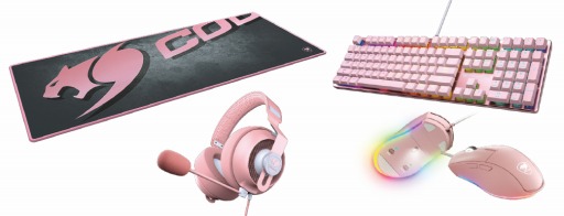 画像ギャラリー No.007のサムネイル画像 / ピンク色をしたCOUGAR製ゲーマー向けキーボードやマウス,ヘッドセットが国内発売