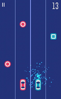 画像ギャラリー No.007のサムネイル画像 / 2台の車を同時に操作する激ムズゲーム。スマホ向けアクション「2 Cars」を紹介する「（ほぼ）日刊スマホゲーム通信」第725回