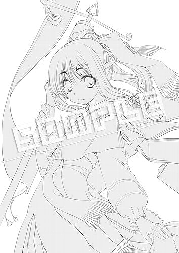 画像ギャラリー No.002のサムネイル画像 / 「うたわれるもの 偽りの仮面」，店舗別特典イラストの線画やラフが公開