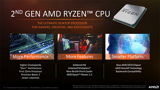 画像ギャラリー No.028のサムネイル画像 / AMD，「Ryzen Desktop 2000」CPUを正式発表。動作クロックが向上し，メモリ周りの最適化が進んだ第2世代モデル