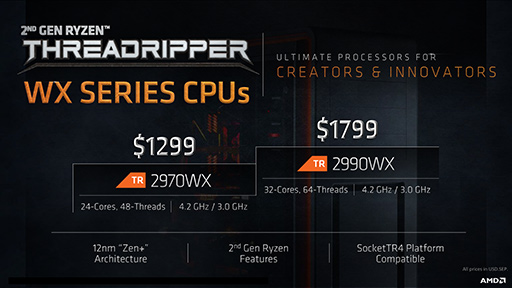 画像ギャラリー No.023のサムネイル画像 / AMD,第2世代Ryzen Threadripperのラインナップと価格を発表し,実動デモも披露