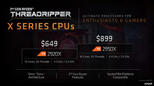 画像ギャラリー No.026のサムネイル画像 / AMD,第2世代Ryzen Threadripperのラインナップと価格を発表し,実動デモも披露