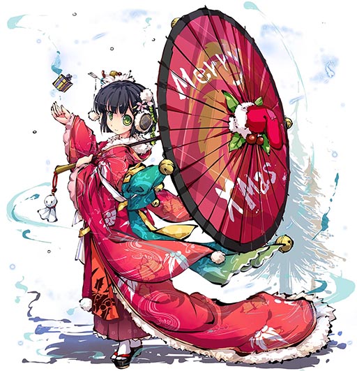 画像ギャラリー No.004のサムネイル画像 / 「ひめがみ絵巻」,クリスマス限定の姫神4体が本日より期間限定で登場