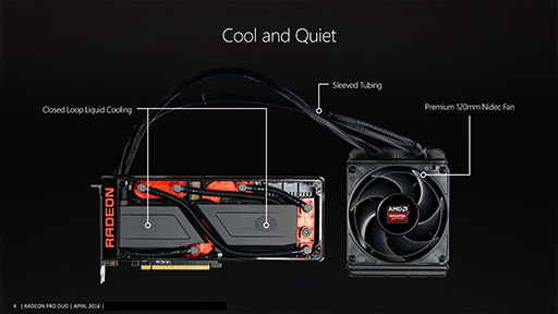 画像ギャラリー No.004のサムネイル画像 / AMD，デュアルFijiカード「Radeon Pro Duo」の詳細を公開。国内でのカード単体販売はなし