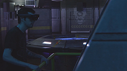 画像ギャラリー No.004のサムネイル画像 / MR-HMD「HoloLens」のE3 2015体験アトラクションはこんな感じだった。現実/仮想がミックスされた「Halo 5：Guardians」の世界を歩く