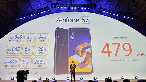 画像ギャラリー No.007のサムネイル画像 / ASUS,新型スマートフォン「ZenFone 5」シリーズ3機種を発表。ハイエンドの「ZenFone 5Z」はSnapdragon 845搭載で479ユーロに