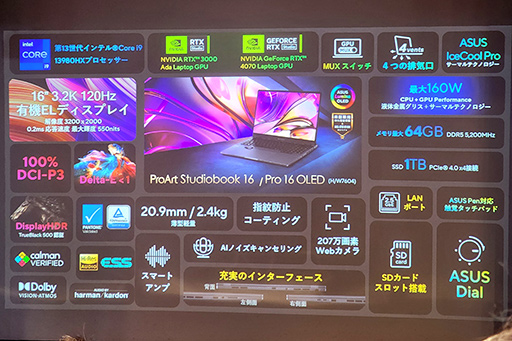 画像ギャラリー No.024のサムネイル画像 / ASUSが有機ELディスプレイ搭載ノートで大攻勢。重さ1kgの薄型軽量マシンから,ゲームにも使えるハイエンドPCまで多数を発表