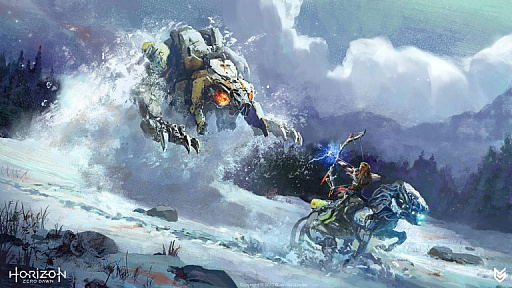 画像ギャラリー No.002のサムネイル画像 / 「Horizon Zero Dawn」の拡張コンテンツ「凍てついた大地」に，新たな敵「スコーチャー」が登場。騎乗状態でアイテムを入手できるスキルも追加