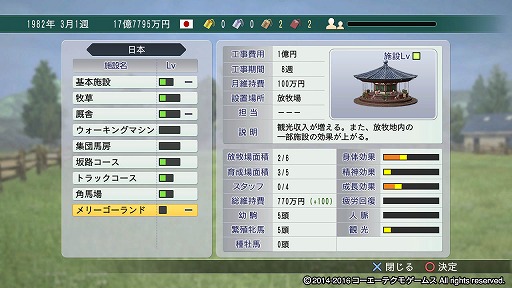 画像ギャラリー No.001のサムネイル画像 / 「Winning Post 8 2016」，DLCで牧場施設メリーゴーランドが配信開始