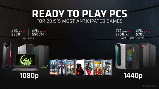 画像ギャラリー No.006のサムネイル画像 / AMD，新型ミドルクラスGPU「Radeon RX 5500」シリーズを発表。Navi世代初のノートPC向けGPUも登場