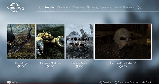 画像ギャラリー No.002のサムネイル画像 / Bethesdaのコミュニティサポートサービス「Creation Club」で,「The Elder Scrolls V: Skyrim Special Edition」のMOD提供が正式に開始