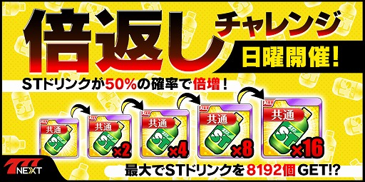 画像ギャラリー No.002のサムネイル画像 / 「777NEXT」,最大でSTドリンク8192個が獲得できるキャンペーンを8月の日曜に実施