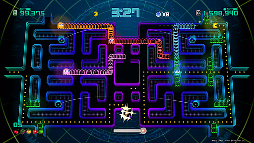 画像ギャラリー No.009のサムネイル画像 / 「PAC-MAN CHAMPIONSHIP EDITION 2」プレイレポート。ボスキャラの登場で，より派手に，ますますストイックになってパックマンが帰ってきた