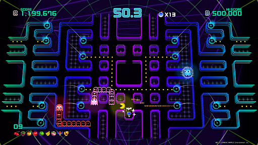 画像ギャラリー No.017のサムネイル画像 / 「PAC-MAN CHAMPIONSHIP EDITION 2」プレイレポート。ボスキャラの登場で，より派手に，ますますストイックになってパックマンが帰ってきた