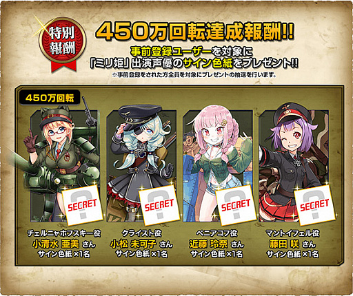 画像ギャラリー No.004のサムネイル画像 / 「ミリ姫大戦〜RELOAD〜」のリリース日が3月27日に決定。事前登録者向けのフライングガチャは高レア登場確率が2倍に