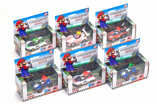 画像ギャラリー No.004のサムネイル画像 / 「マリオカート プルバック」全6種類,ファミマで4月20日から順次発売。マリオやルイージたちのカートが引いて離すと走り出すプルバックカーに