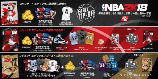 画像ギャラリー No.002のサムネイル画像 / 「NBA 2K18」，日本国内での発売日が9月19日に決定。各エディションの早期購入特典の内容が明らかに