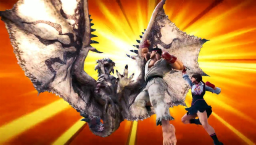 画像ギャラリー No.010のサムネイル画像 / 「ストV AE」×「MONSTER HUNTER: WORLD」コラボを実施。ストV AEにモンハン衣装,モンハンワールドにはリュウ&さくらの装備が登場