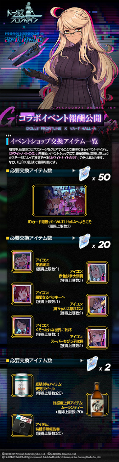 画像ギャラリー No.003のサムネイル画像 / 「ドルフロ」，“VA-11 Hall-A”復刻コラボイベントを開催