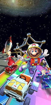 画像ギャラリー No.001のサムネイル画像 / 「マリオカート ツアー」でスペースツアーが本日スタート。宇宙服を着たマリオ（サテラビュー）などが登場