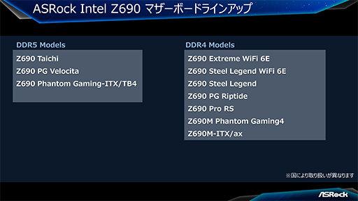 画像ギャラリー No.002のサムネイル画像 / ASRock,Alder Lake対応のIntel Z690搭載マザーボードを発表。ゲーマー向けモデル計5機種を用意