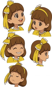 画像ギャラリー No.006のサムネイル画像 / アニメ「レイトン ミステリー探偵社」，ももいろクローバーZが演じるキャラクターの設定画を公開