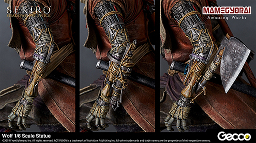 画像ギャラリー No.026のサムネイル画像 / 「SEKIRO」主人公・狼の1/6スケール スタチューが登場。体のラインや忍義手，そして台座まで，ディテールにこだわった造形に