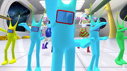 画像ギャラリー No.002のサムネイル画像 / PS VR版「スペースチャンネル5 VR あらかた★ダンシングショー」の映像が公開。踊ってスペースポートの人々を救出