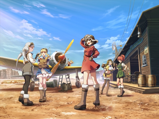 画像ギャラリー No.012のサムネイル画像 / 「荒野のコトブキ飛行隊」,ゲームオリジナルキャラクターとなる「ハルカゼ飛行隊」の6人が公開