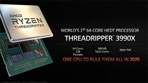 画像ギャラリー No.003のサムネイル画像 / AMD，第3世代Ryzen Threadripperの詳細を明らかに。2020年には64コア128スレッド対応の「Ryzen Threadripper 3990X」をリリース