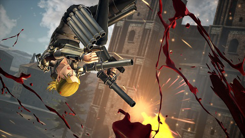 画像ギャラリー No.004のサムネイル画像 / 「進撃の巨人2 -Final Battle-」,「射撃装備」のフックドライブシーンが画像で公開。キャラエピソードモードの追加画像も